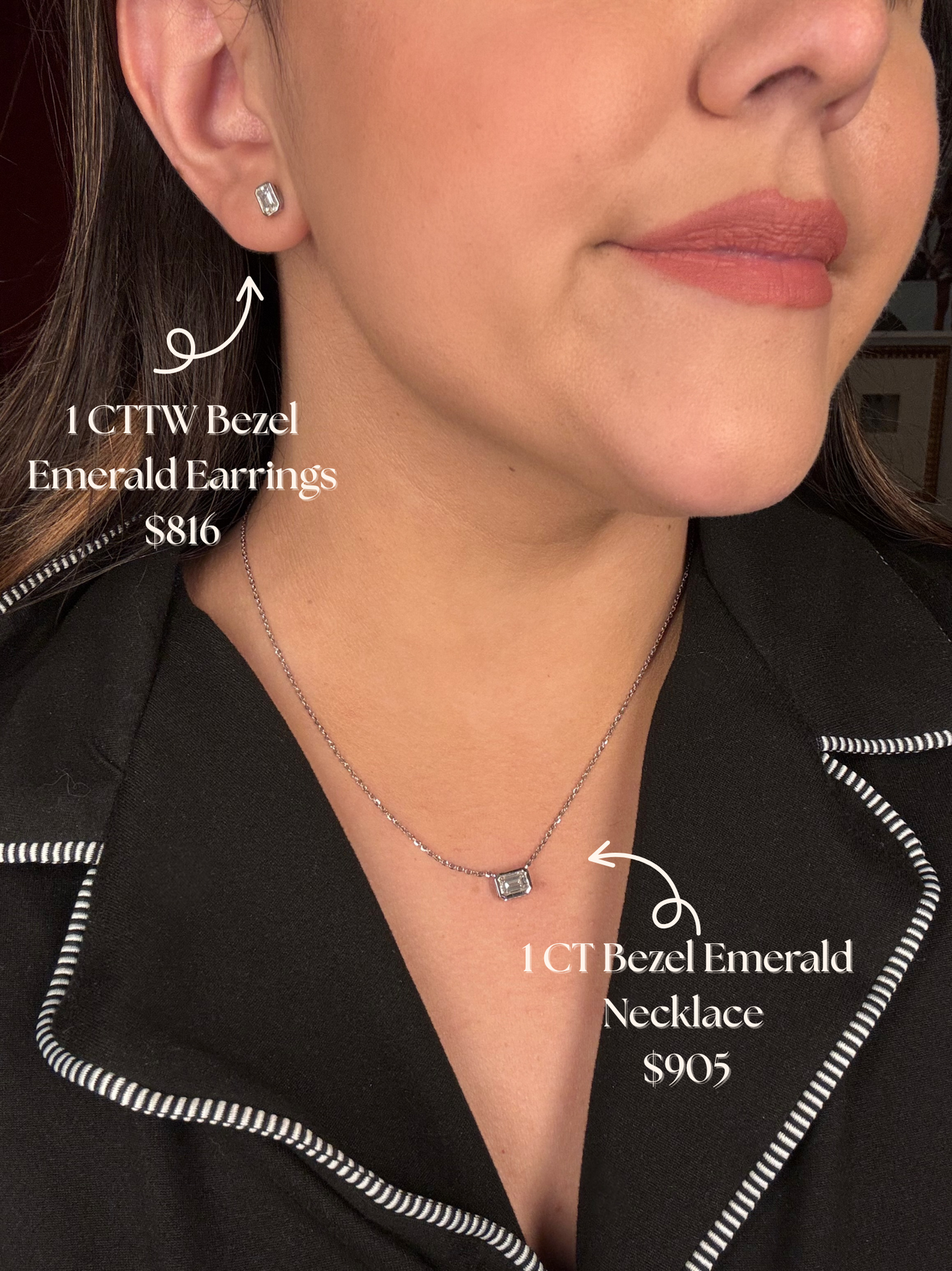 The Jane- Emerald Bezel Earrings