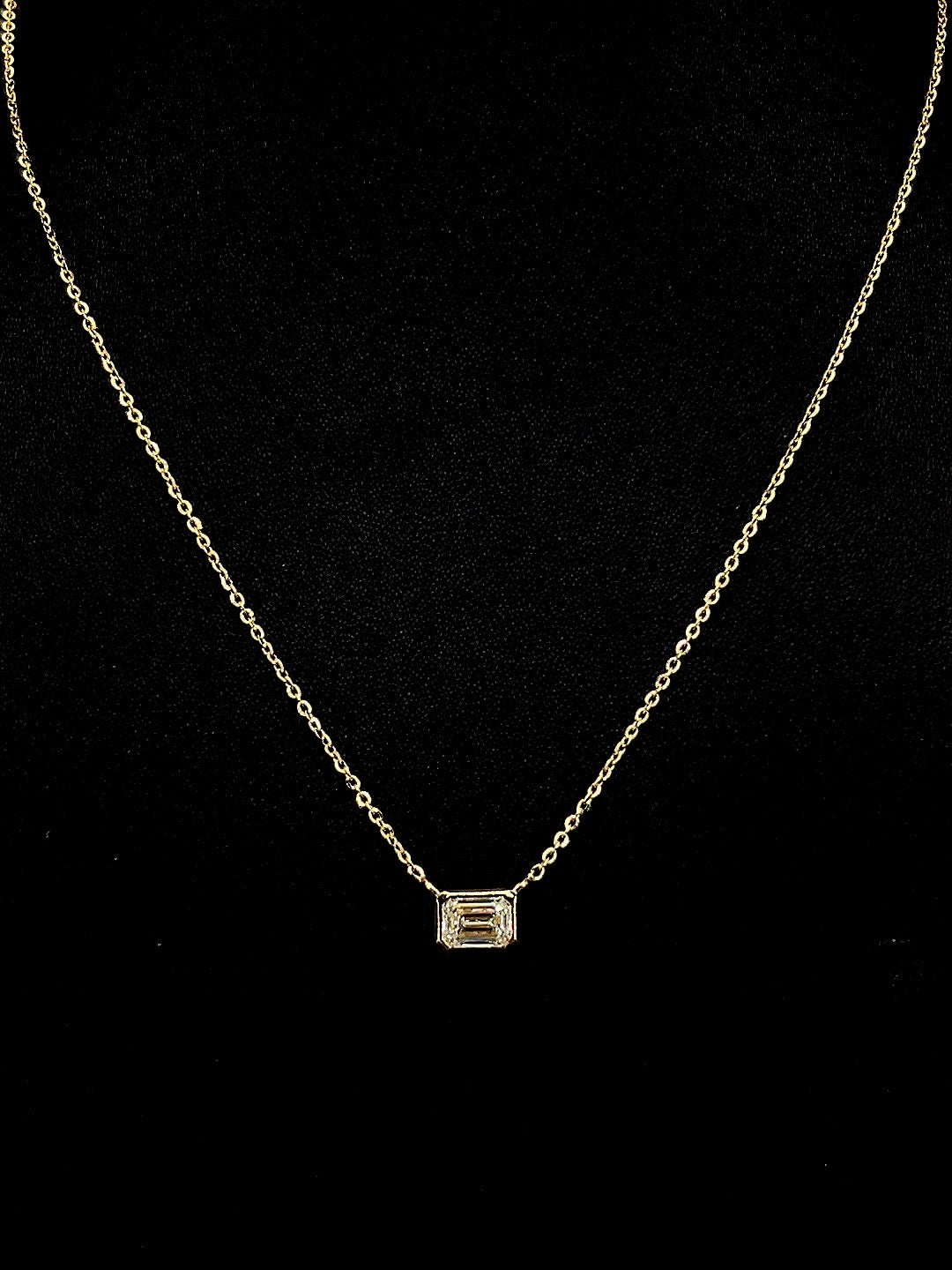The Jane - Emerald Bezel Necklace