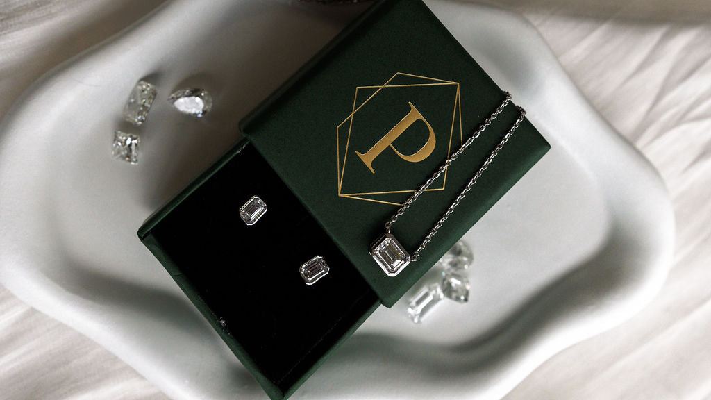 The Jane- Emerald Bezel Earrings