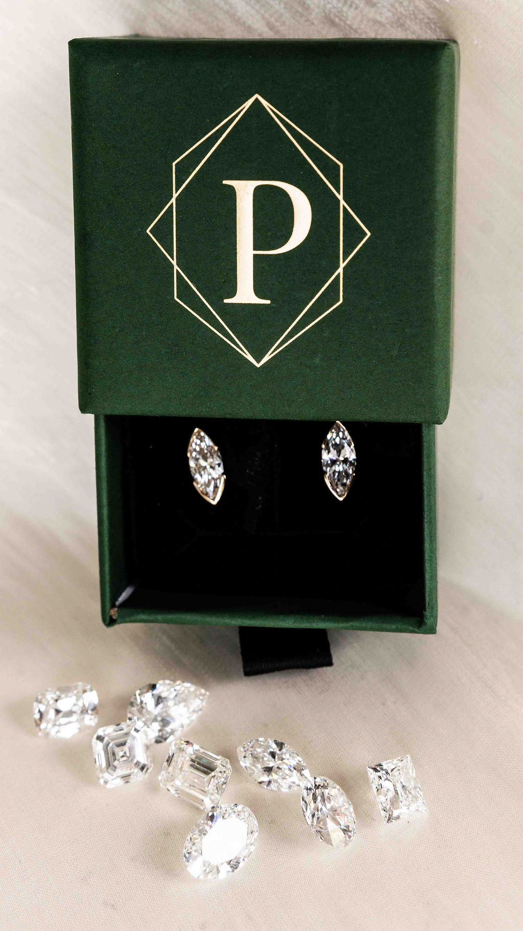 The Luna - Marquise Half Bezel Earrings