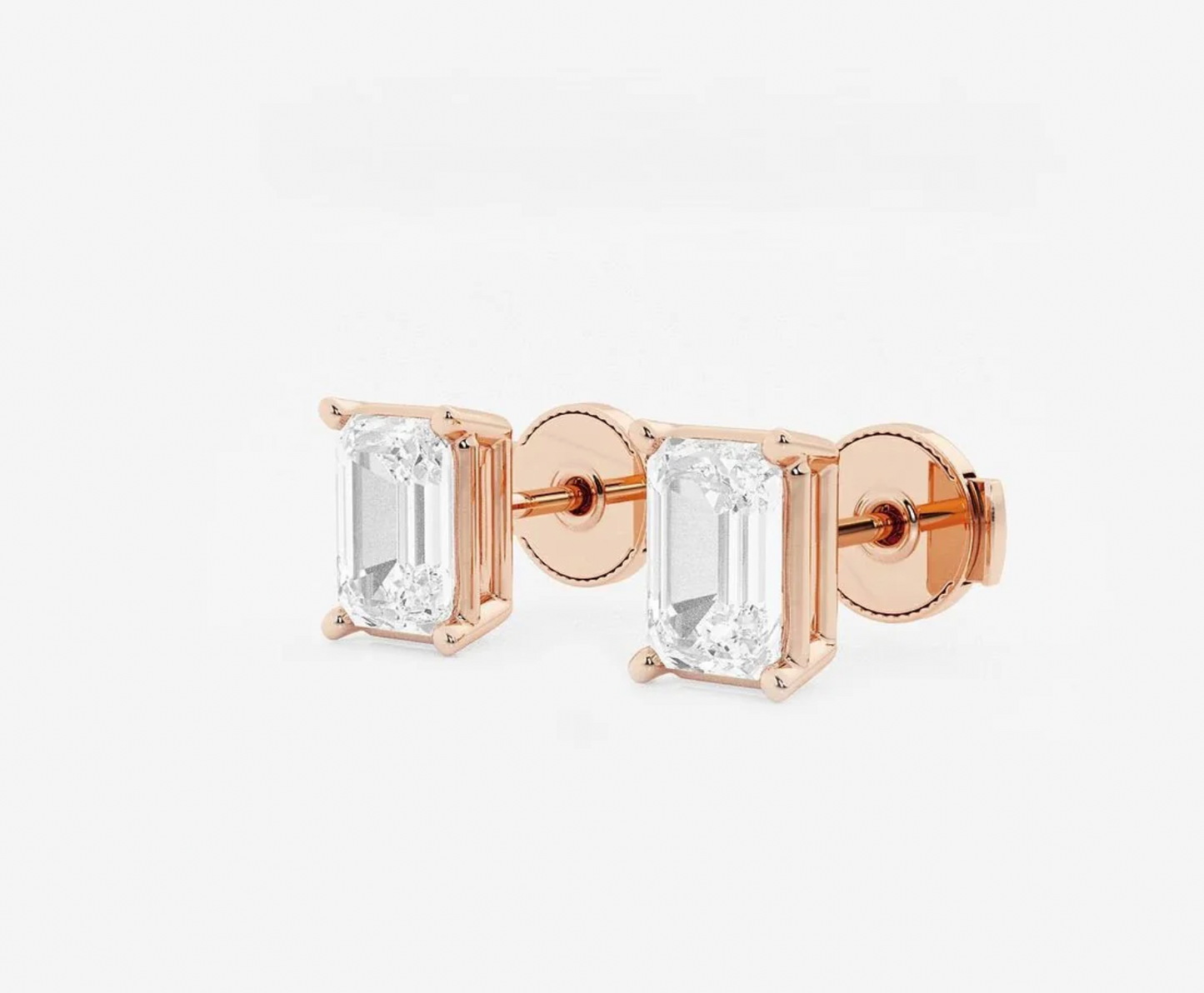 Emerald Cut Lab Diamond Studs