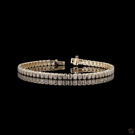 4.76 Ct Emerald Lab Grown Diamond Bezel Bracelet