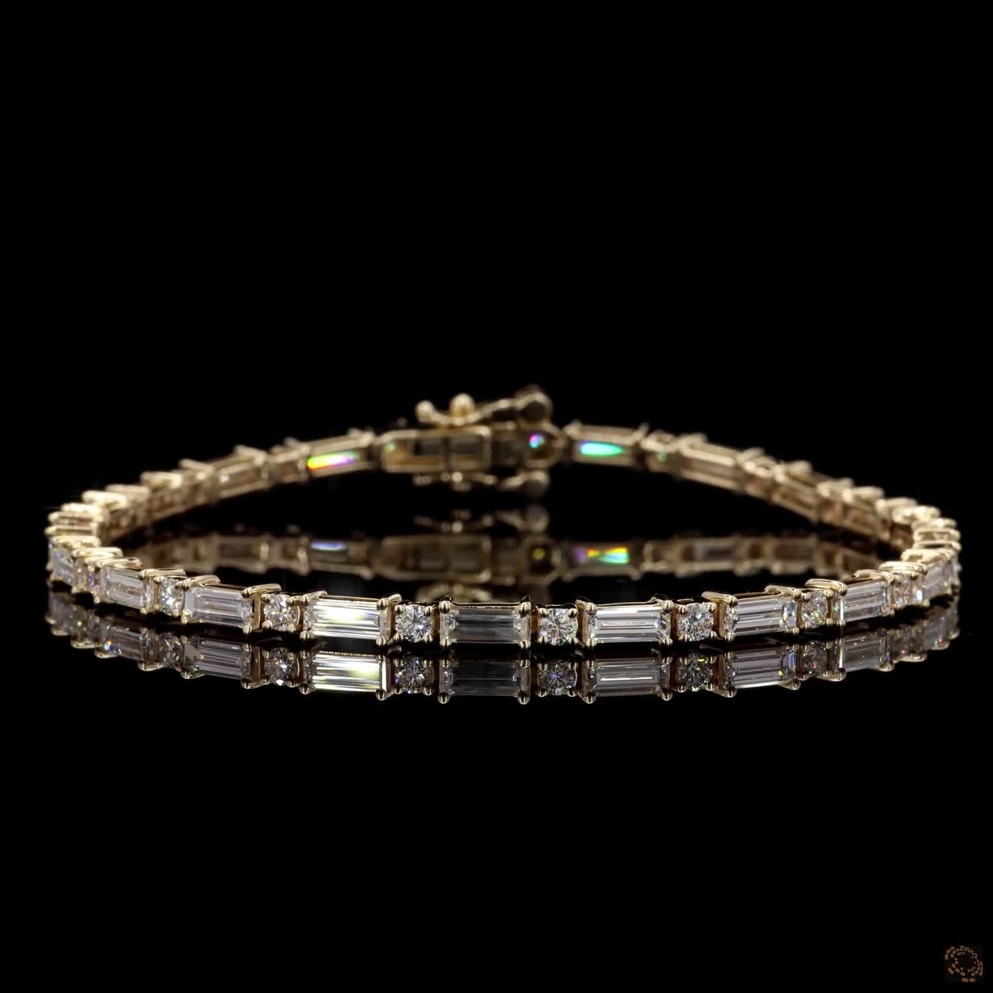 4.02 Ct Baguette Round Lab Grown Diamond Bracelet