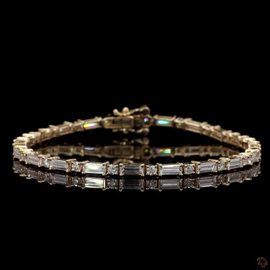 4.02 Ct Baguette Round Lab Grown Diamond Bracelet