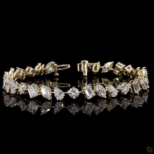 7.02 Ct Multishape Lab Grown Diamond Bracelet