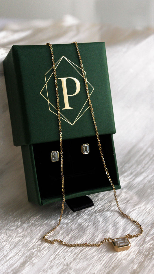 The Jane - Emerald Bezel Necklace