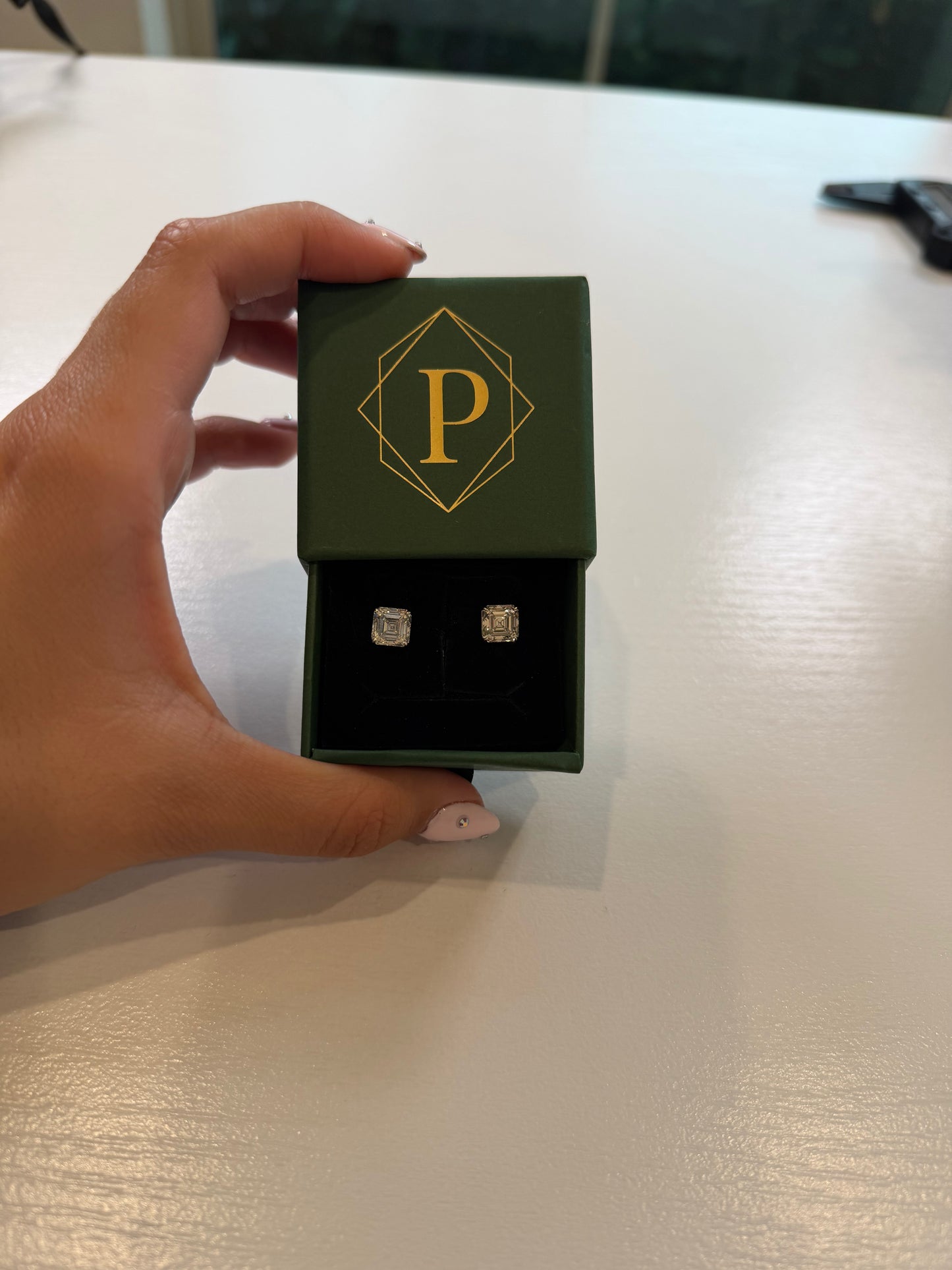 4 CTTW Asscher Studs