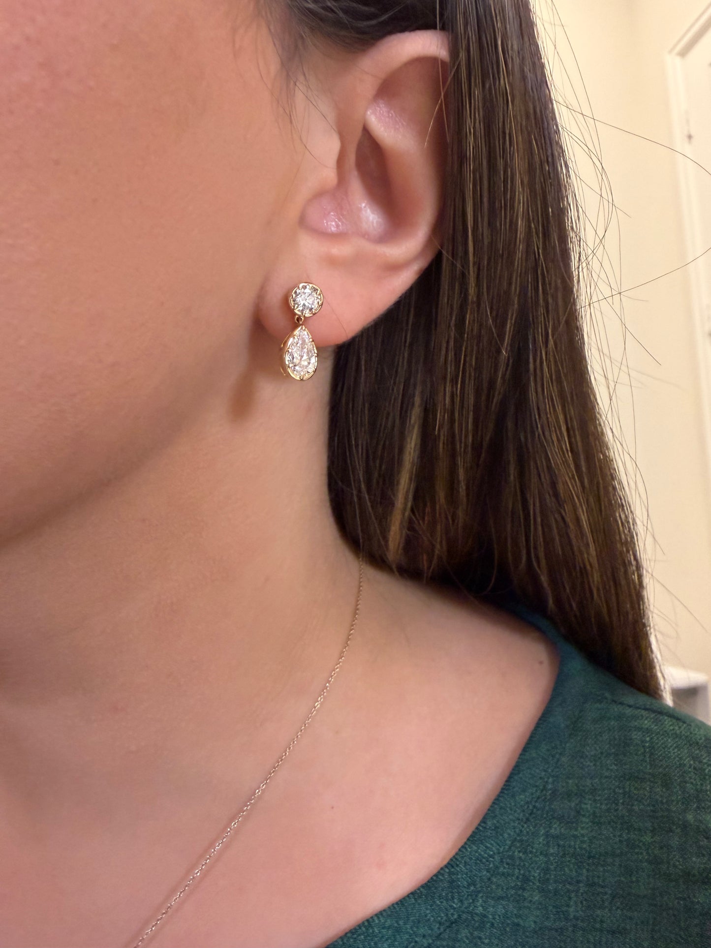 Georgian Style Pear Drop Earrings