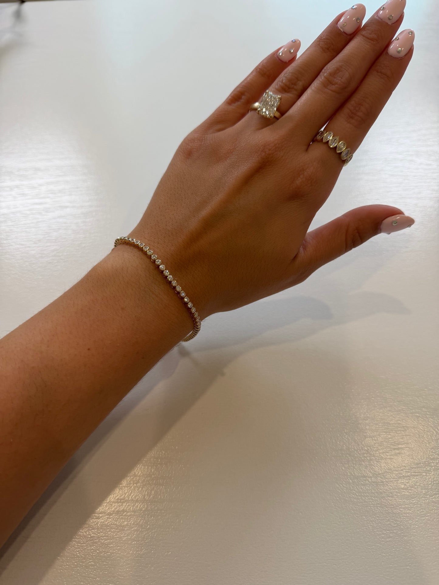 2.15 CT Round Lab Diamond Bezel Tennis Bracelet