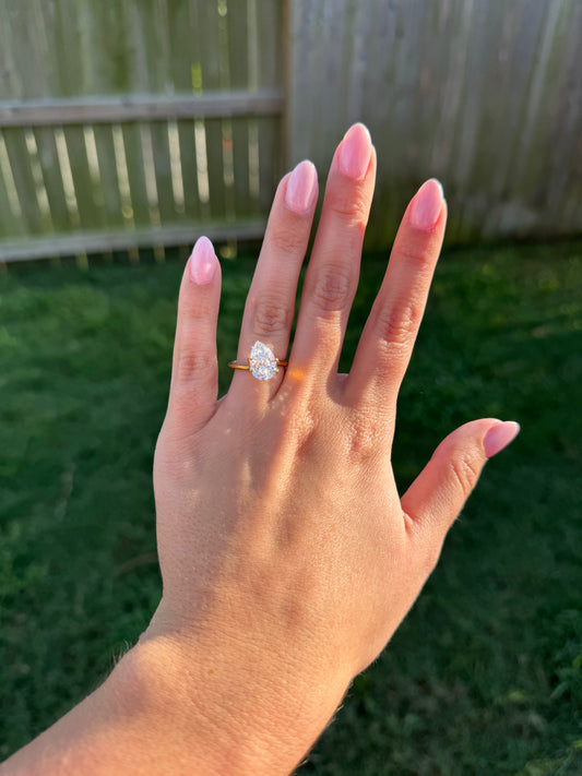 2.94 CT D VVS2 Pear Lab Grown Diamond