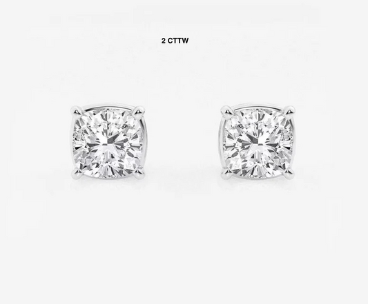 Cushion Cut Lab Diamond Studs