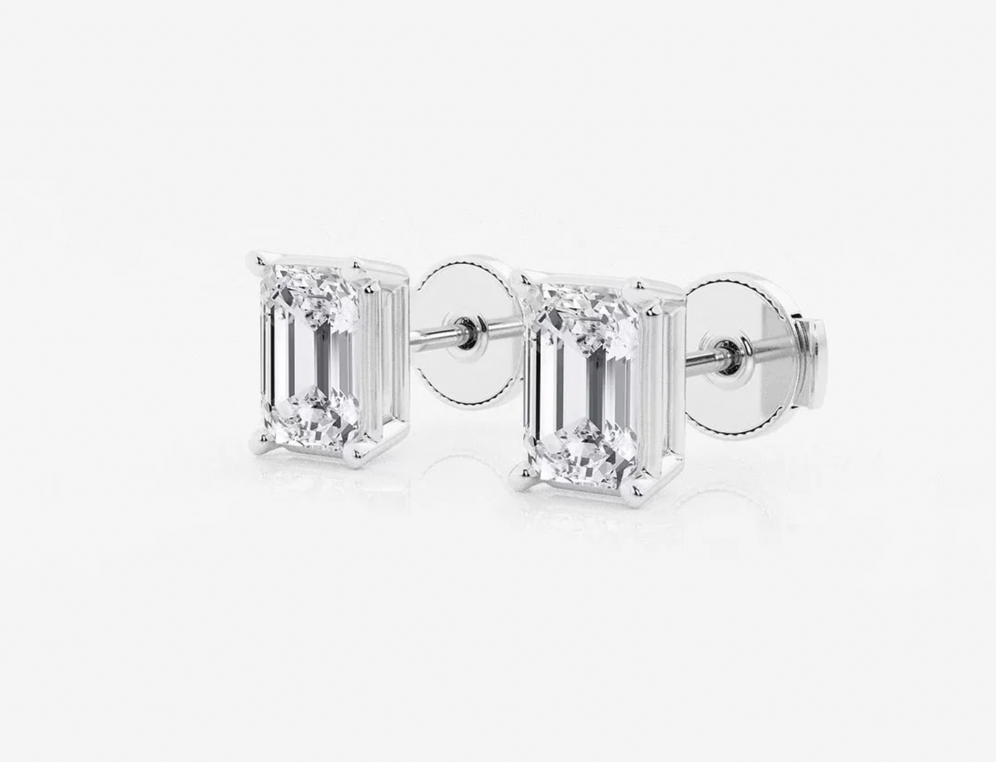 Emerald Cut Lab Diamond Studs
