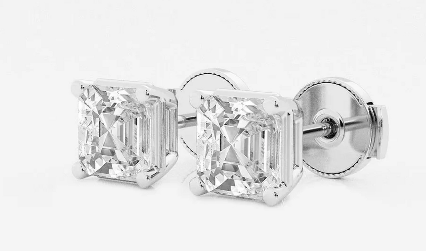 Asscher Cut Lab Diamond Studs