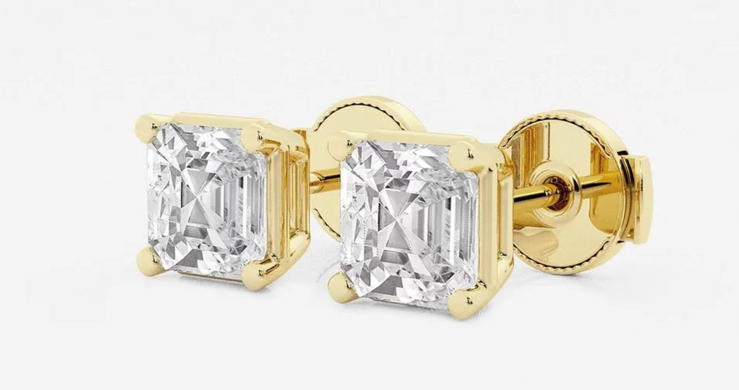 Asscher Cut Lab Diamond Studs