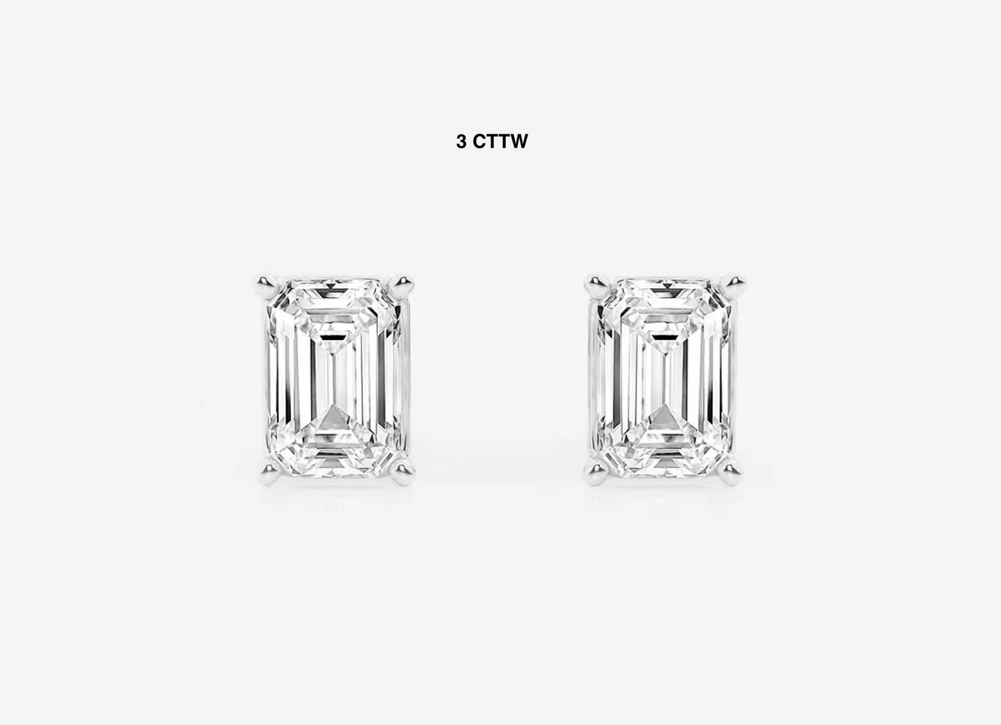Emerald Cut Lab Diamond Studs