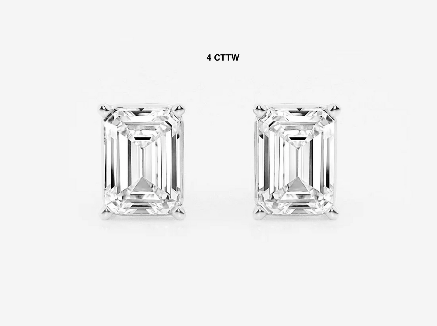Emerald Cut Lab Diamond Studs