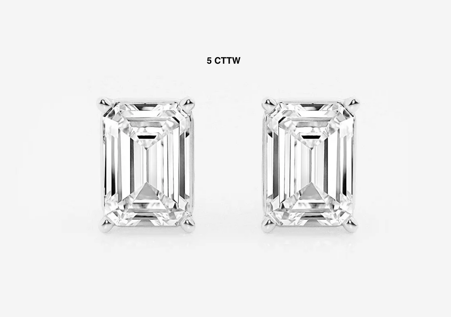 Emerald Cut Lab Diamond Studs