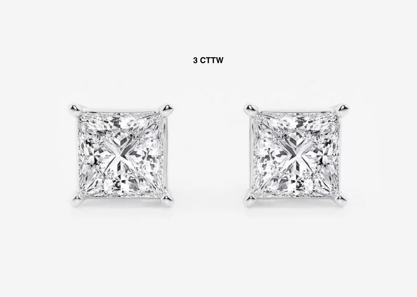 Princess Cut Lab Diamond Studs
