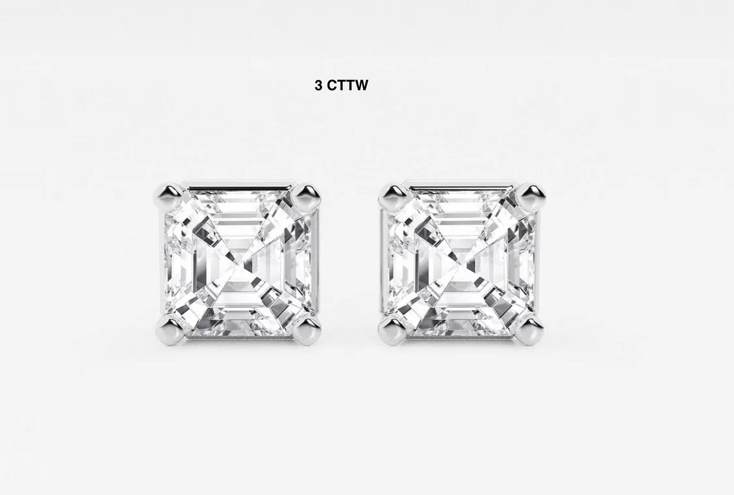 Asscher Cut Lab Diamond Studs