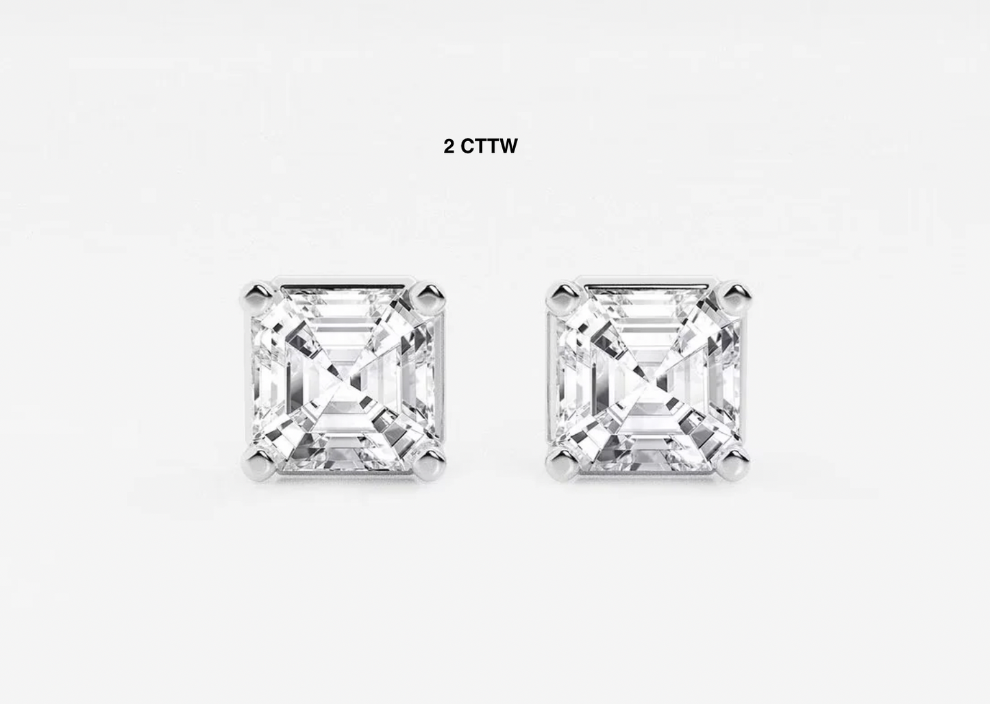 Asscher Cut Lab Diamond Studs
