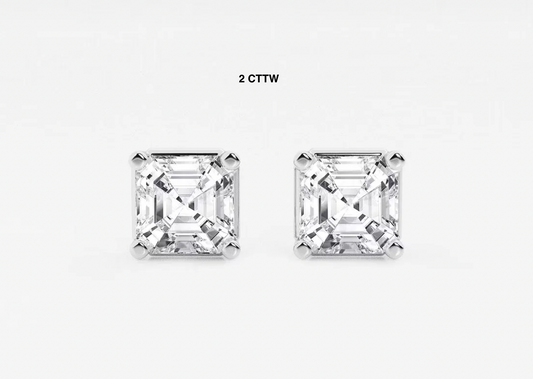 Asscher Cut Lab Diamond Studs