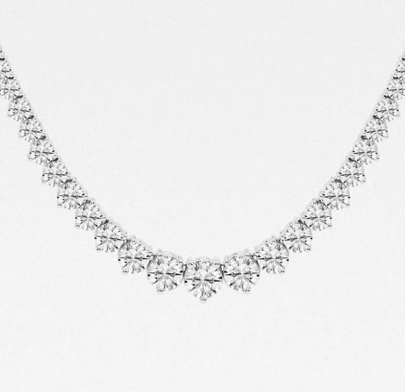 10 CTTW Round Lab Diamond Graduated Riviera Tennis Necklace
