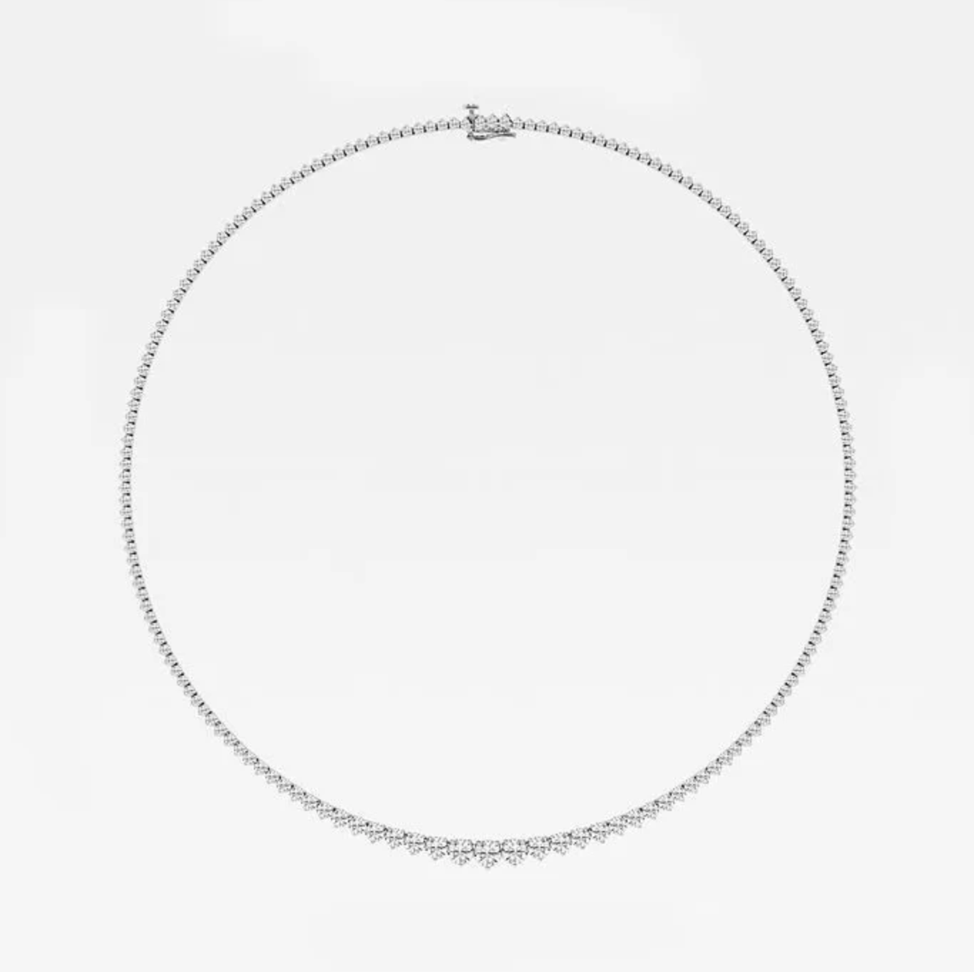 10 CTTW Round Lab Diamond Graduated Riviera Tennis Necklace