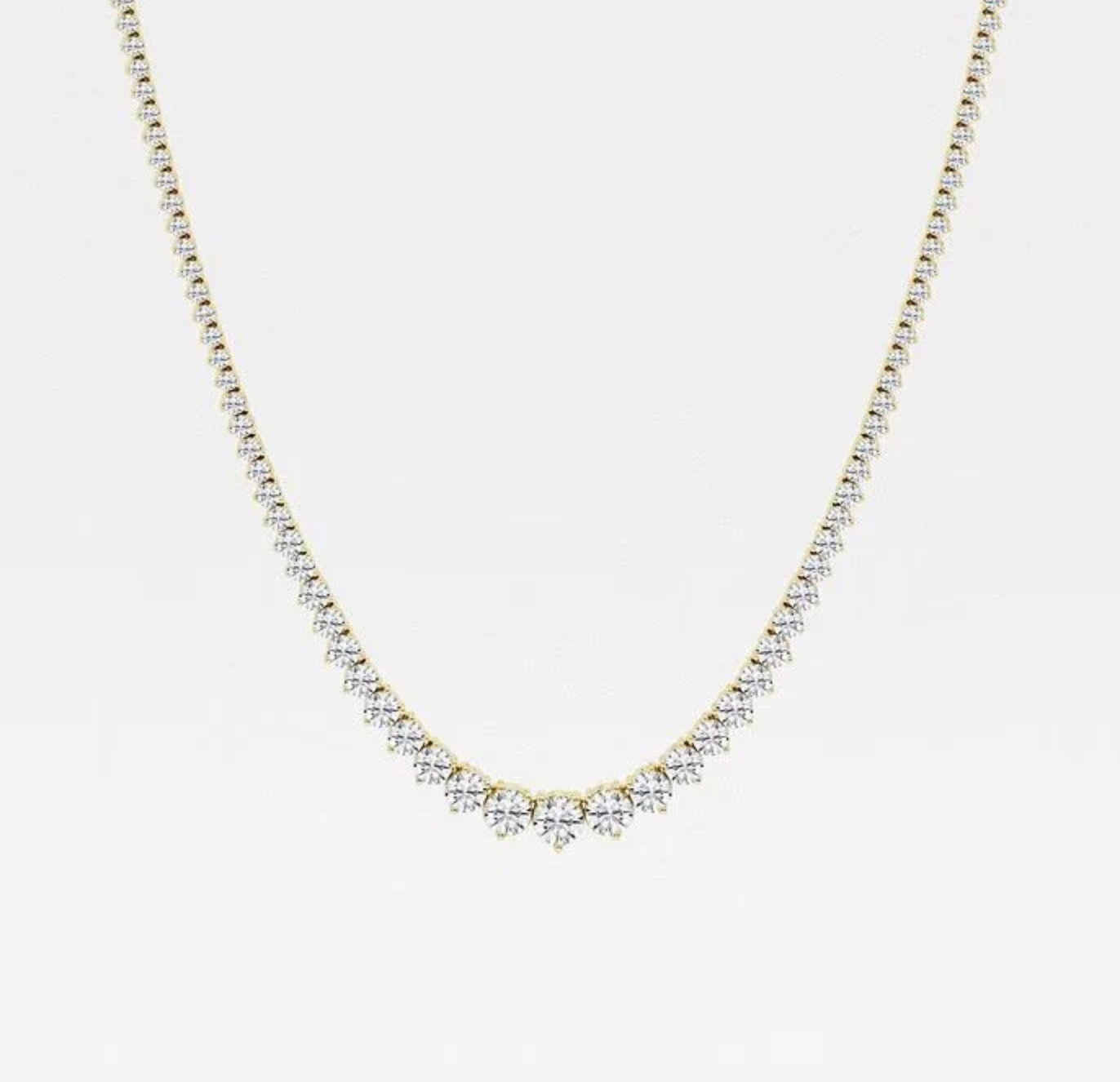 10 CTTW Round Lab Diamond Graduated Riviera Tennis Necklace