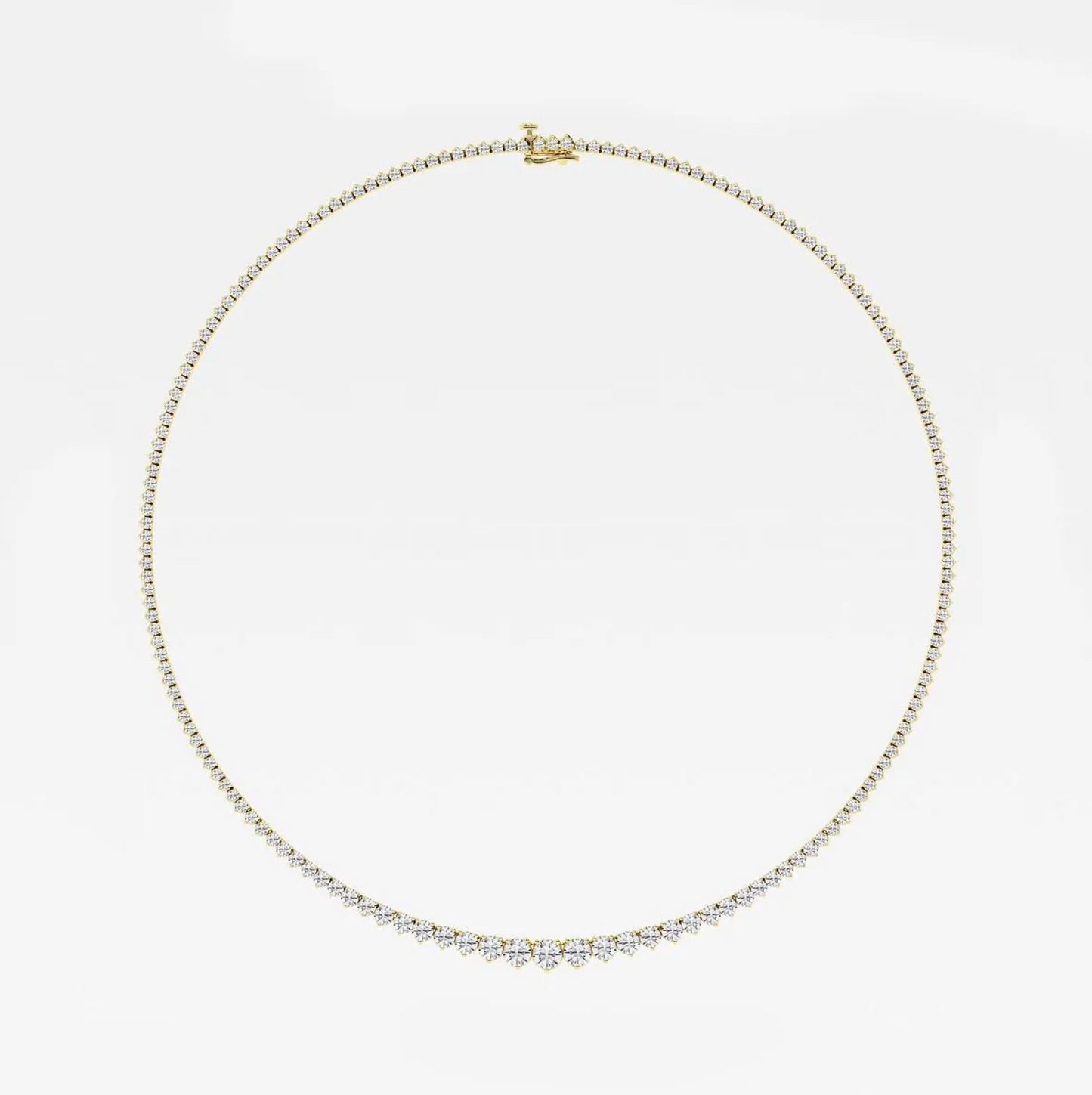 10 CTTW Round Lab Diamond Graduated Riviera Tennis Necklace