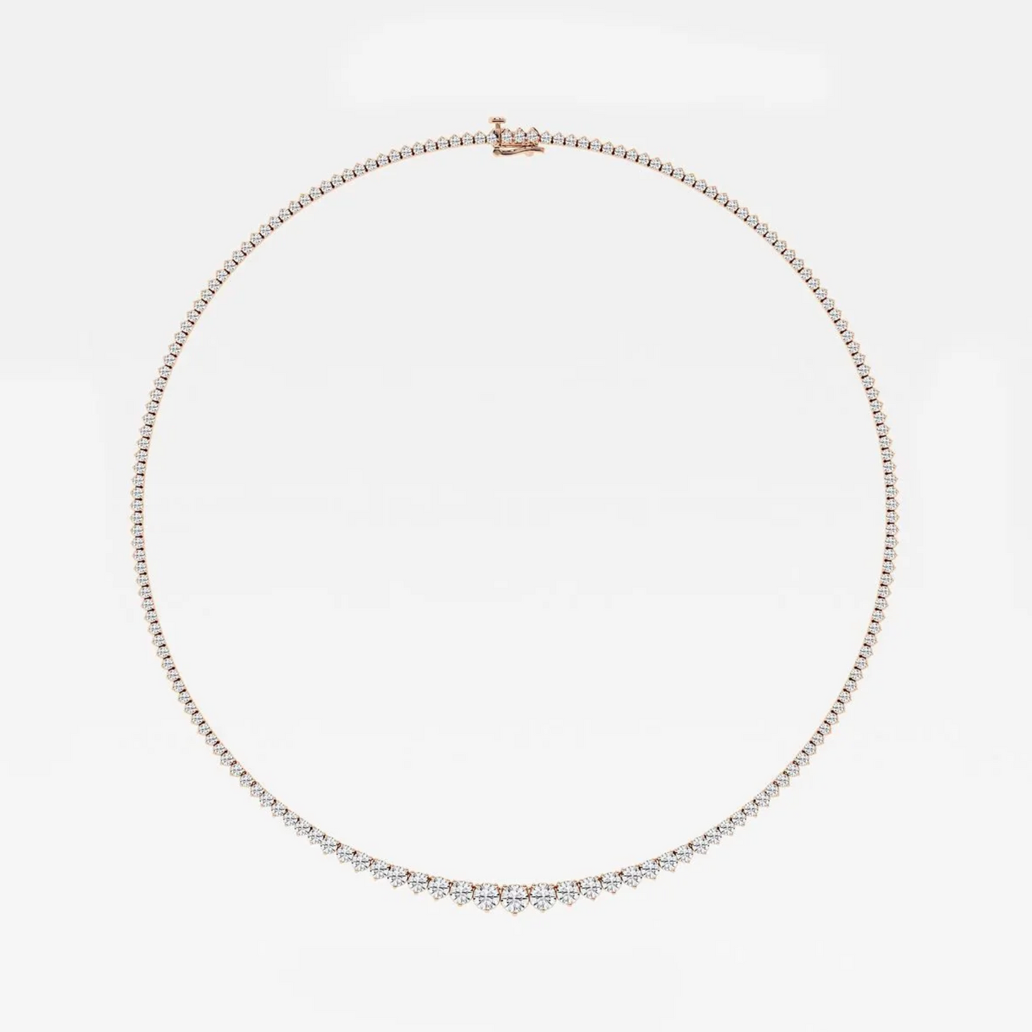 10 CTTW Round Lab Diamond Graduated Riviera Tennis Necklace