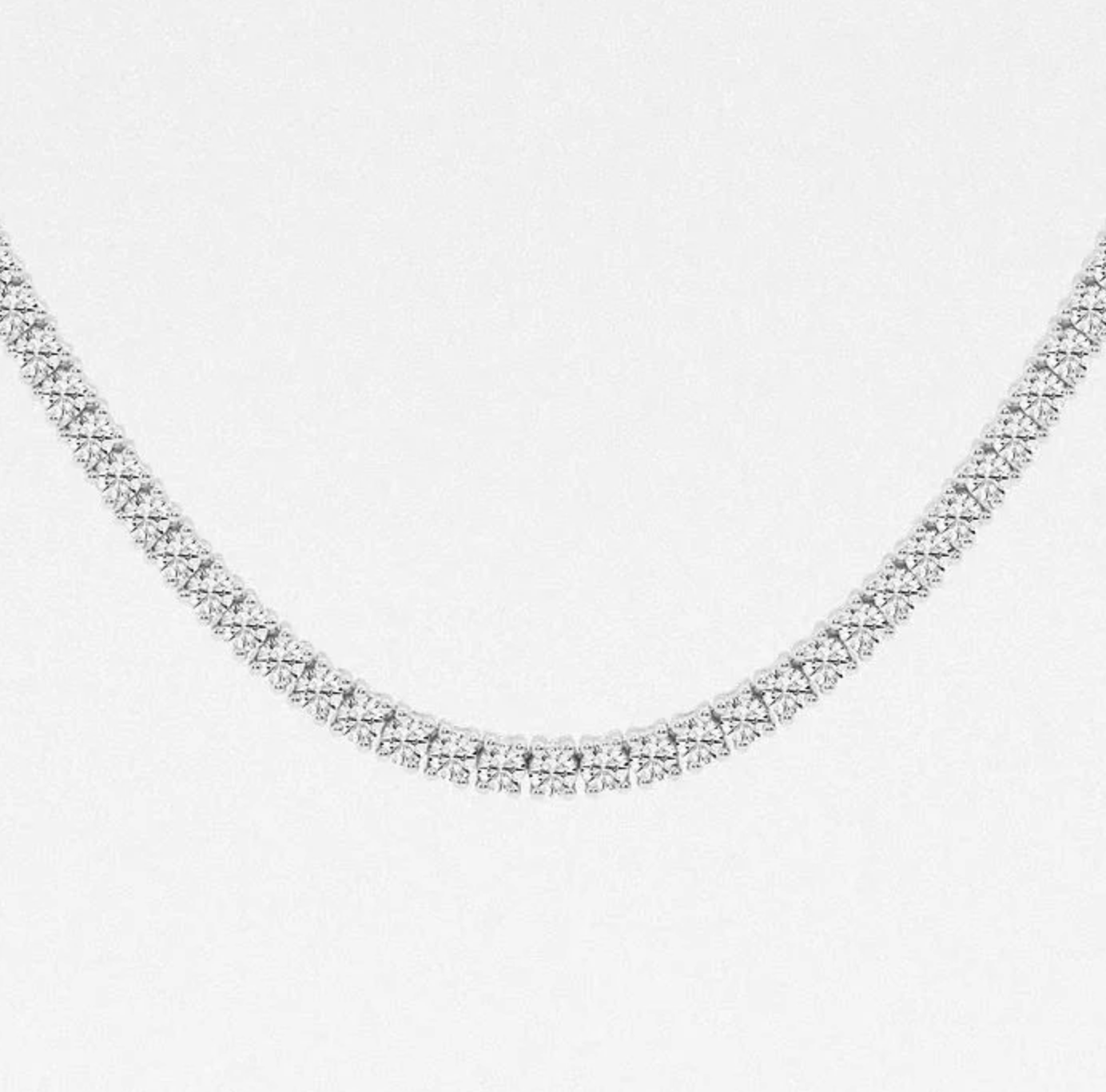 7.50 Ct Round Lab Grown Diamond Four Prong Tennis Necklace