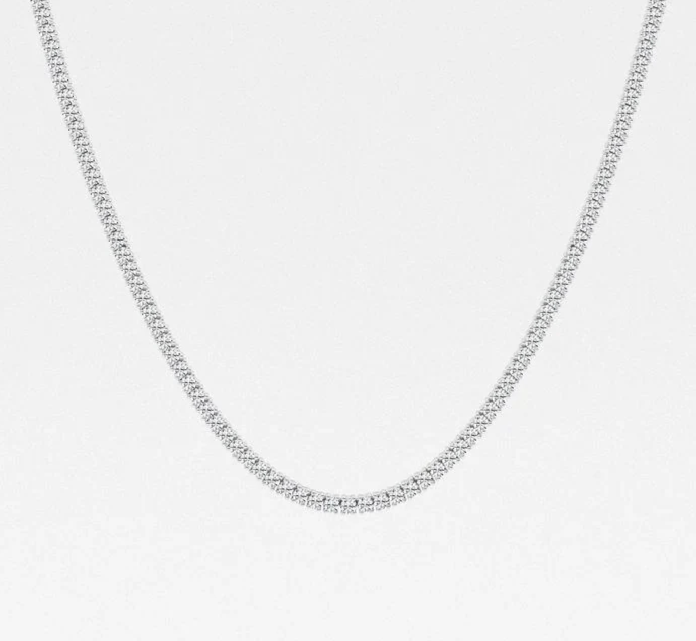 7.50 Ct Round Lab Grown Diamond Four Prong Tennis Necklace