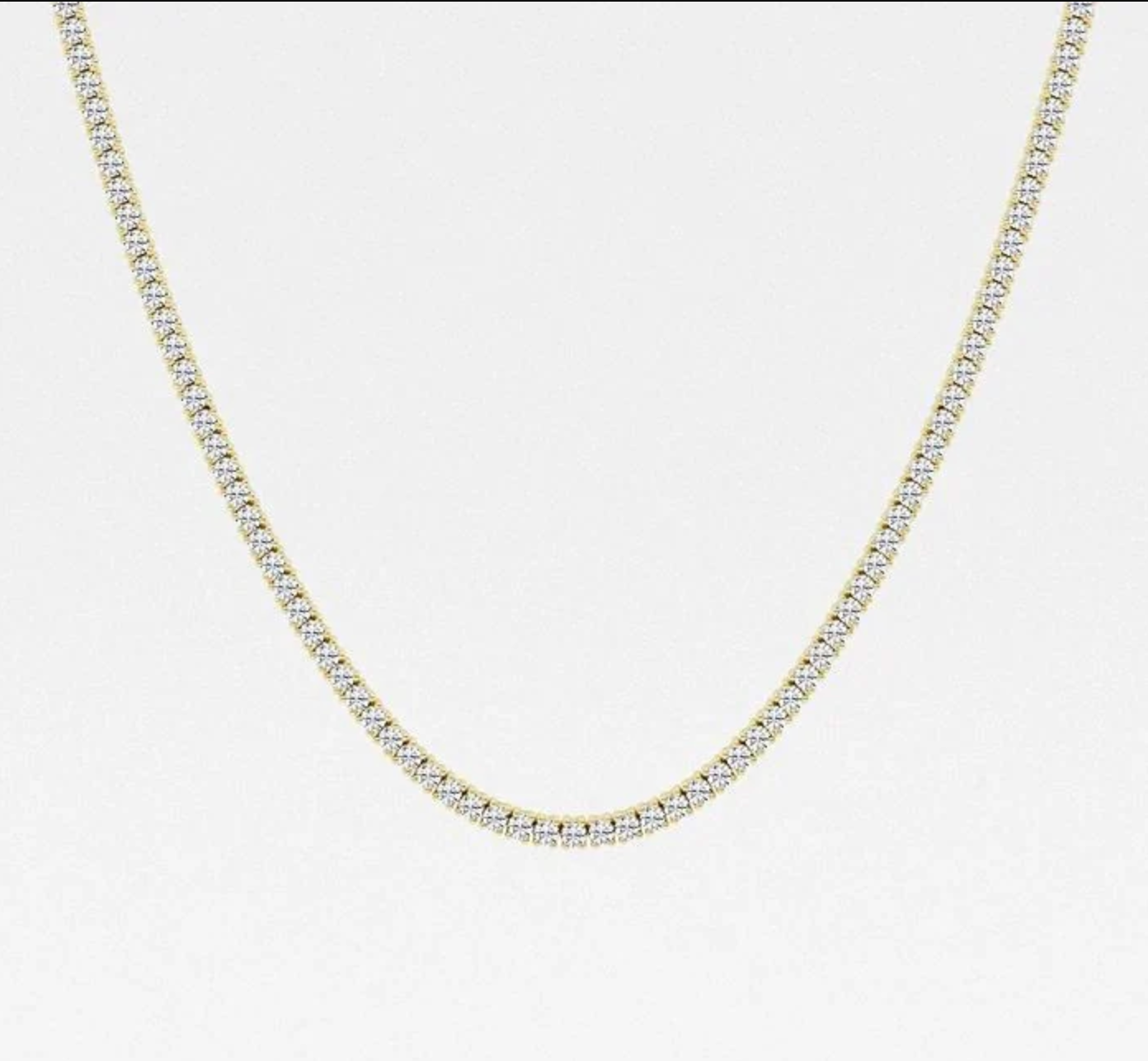 7.50 Ct Round Lab Grown Diamond Four Prong Tennis Necklace