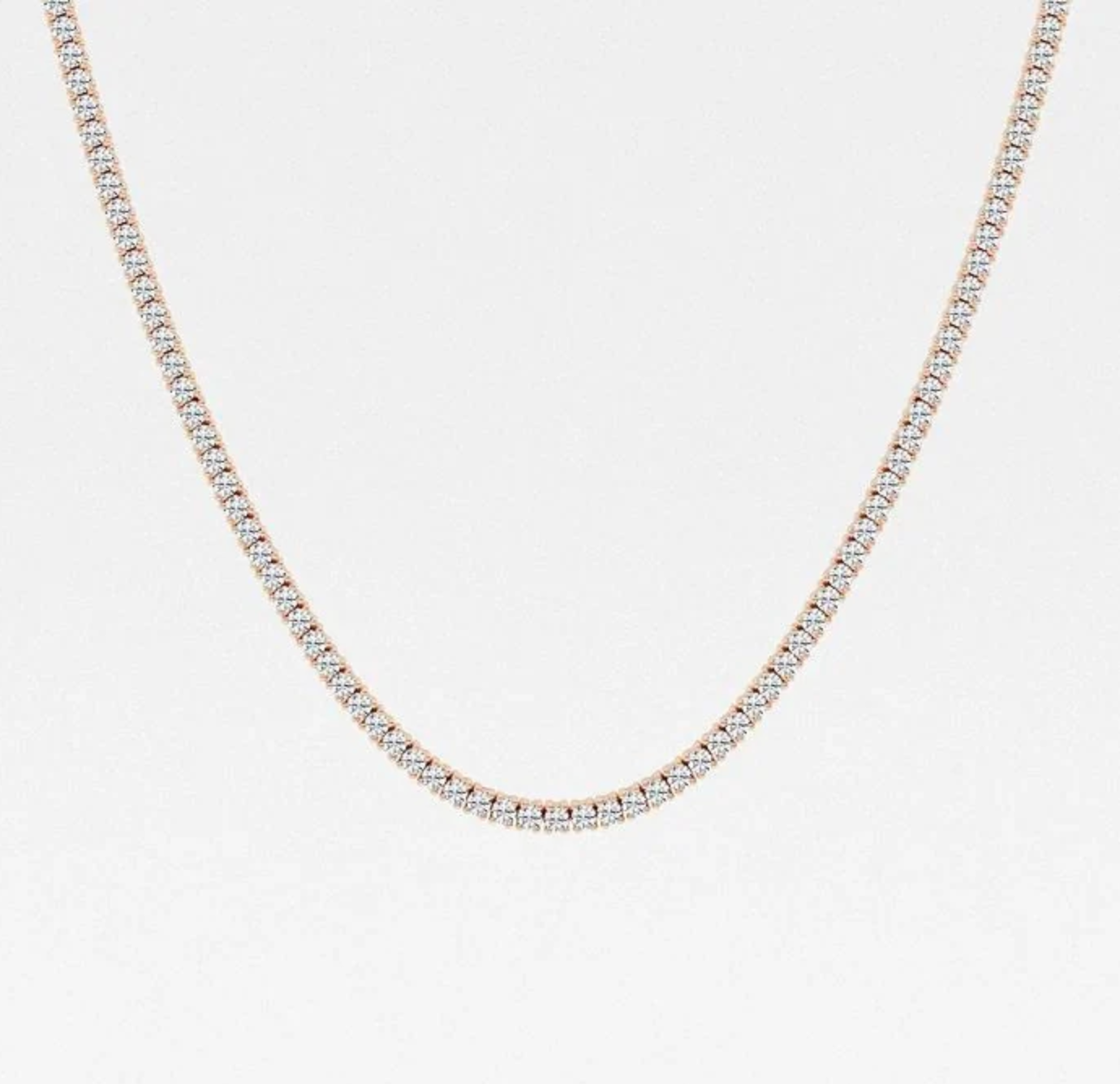 7.50 Ct Round Lab Grown Diamond Four Prong Tennis Necklace