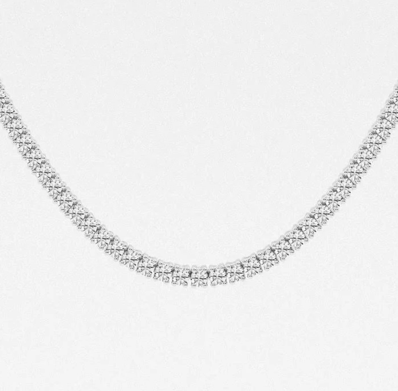 10.50 Ct Round Lab Grown Diamond Four Prong Tennis Necklace