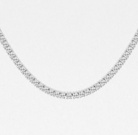 10.50 Ct Round Lab Grown Diamond Four Prong Tennis Necklace