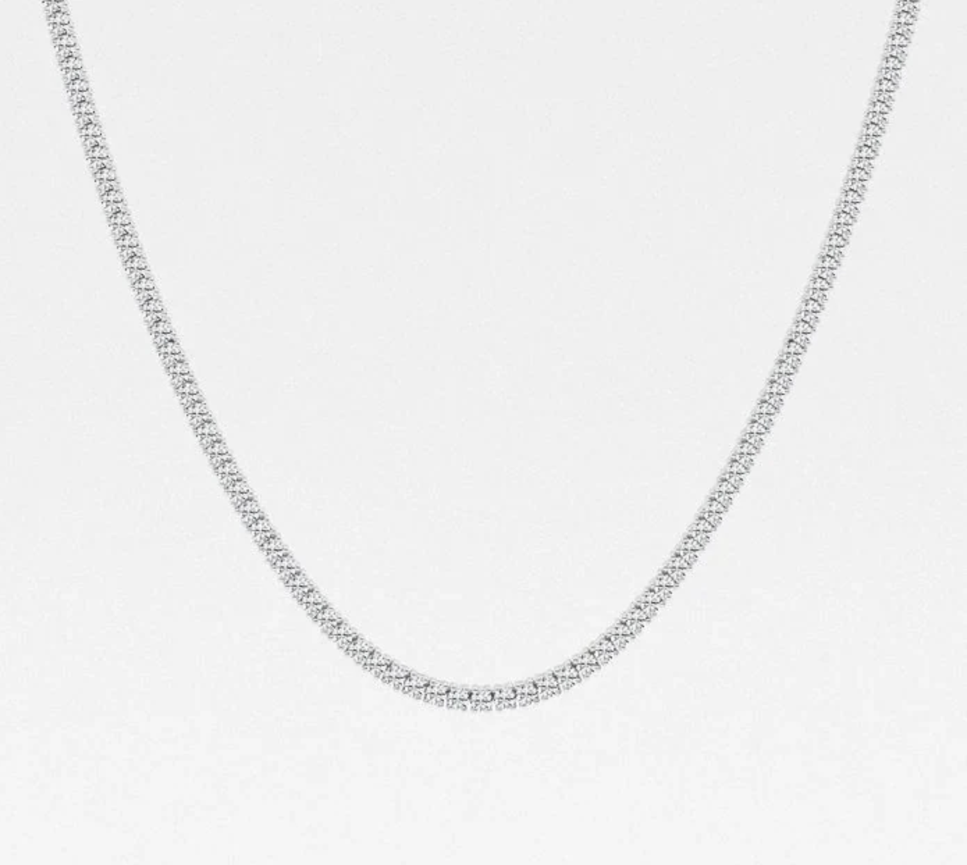10.50 Ct Round Lab Grown Diamond Four Prong Tennis Necklace