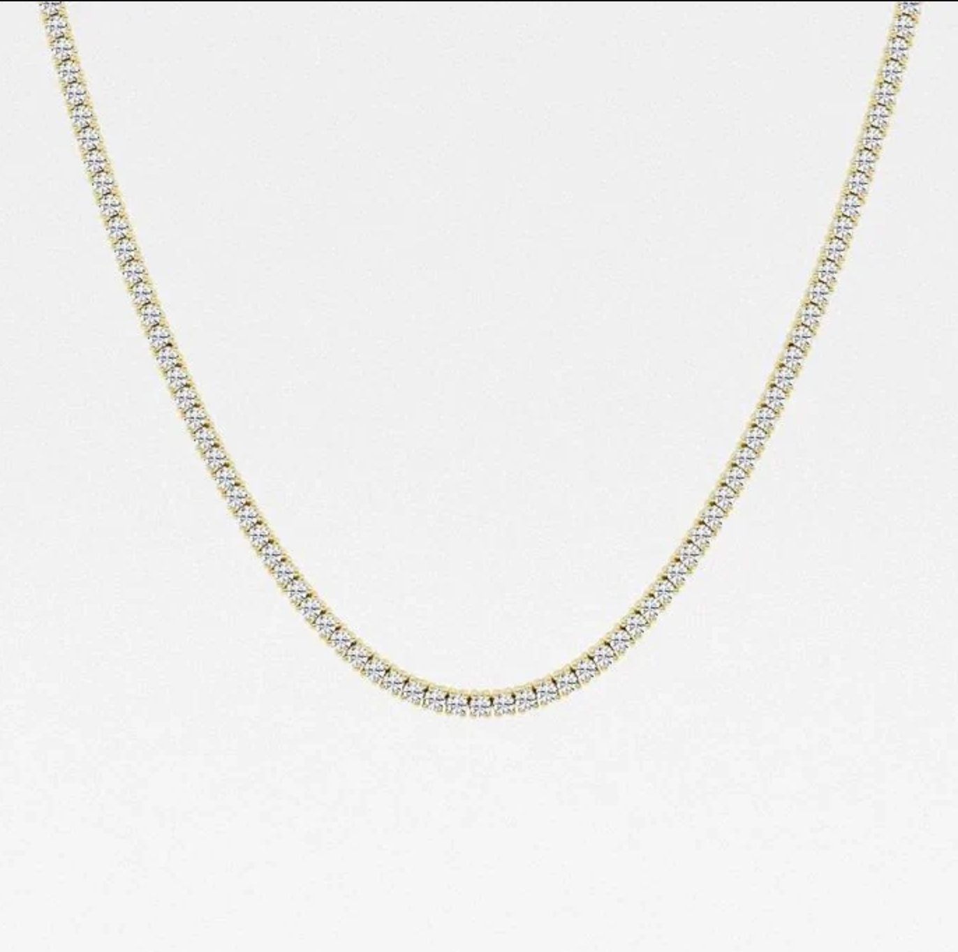 10.50 Ct Round Lab Grown Diamond Four Prong Tennis Necklace