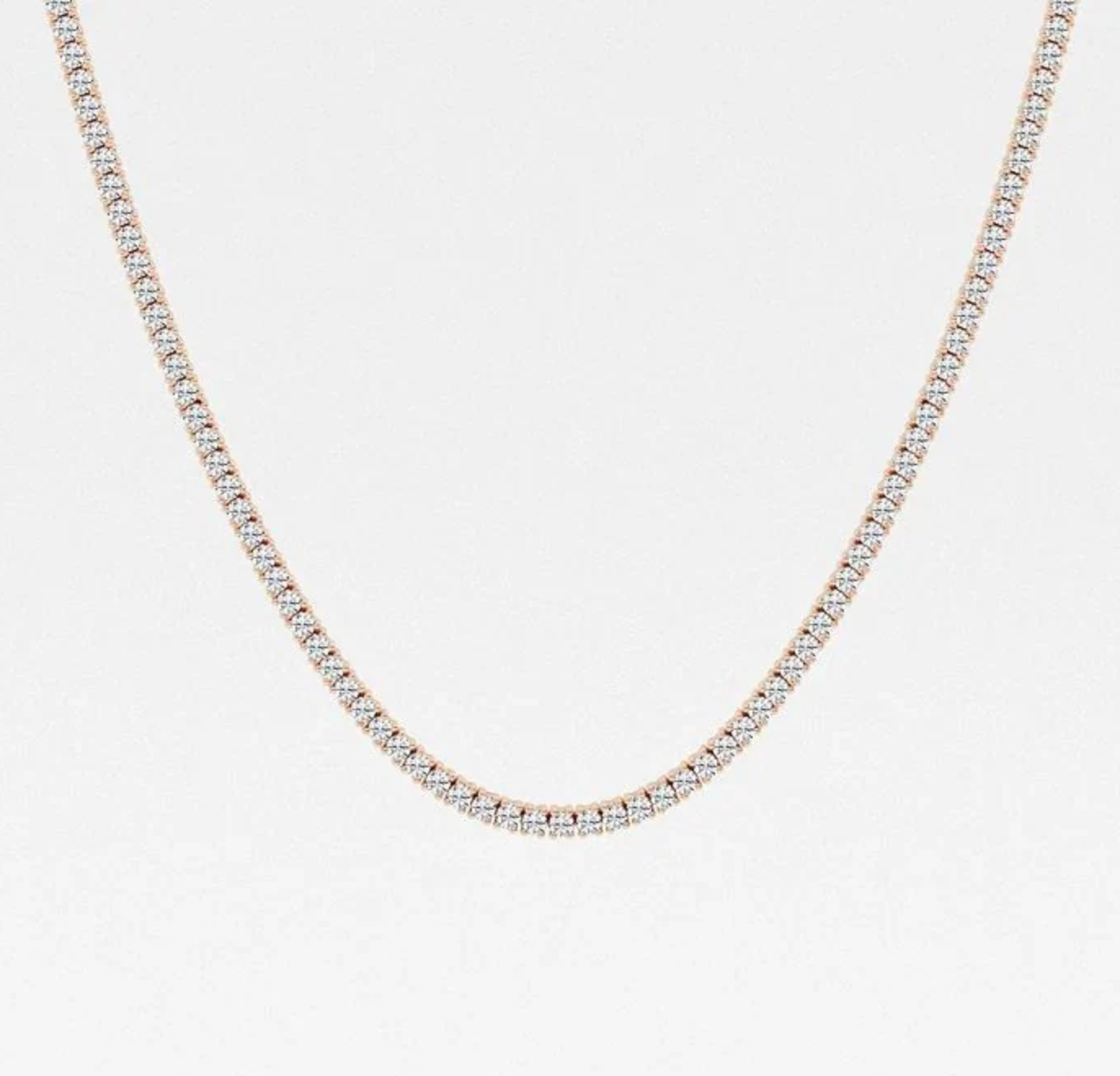 10.50 Ct Round Lab Grown Diamond Four Prong Tennis Necklace