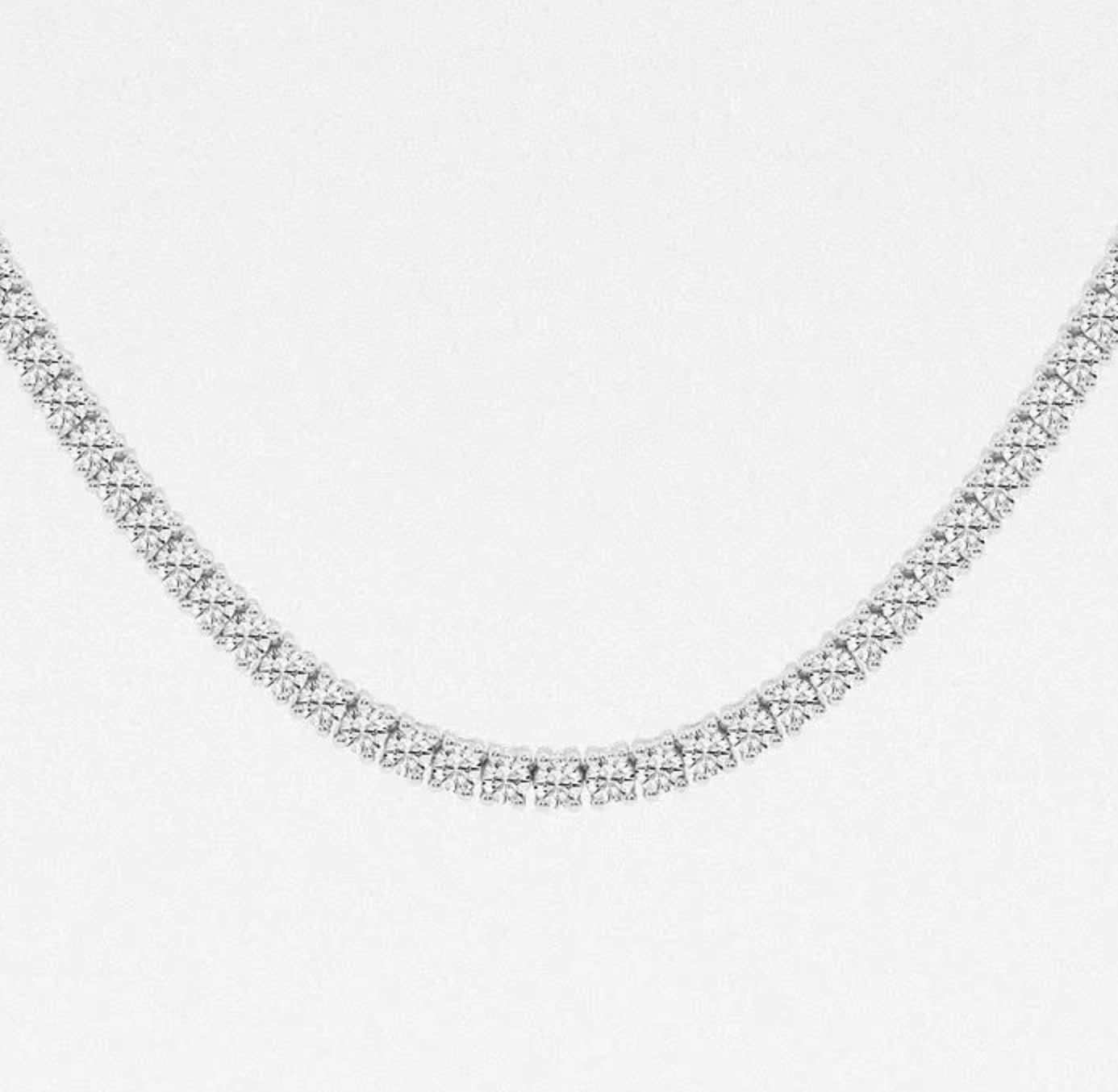 12.50 Ct Round Lab Grown Diamond Four Prong Tennis Necklace