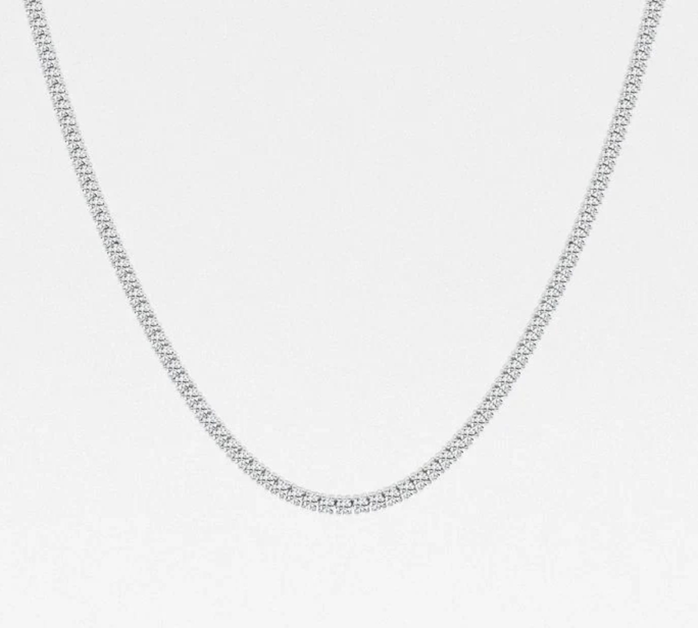 12.50 Ct Round Lab Grown Diamond Four Prong Tennis Necklace