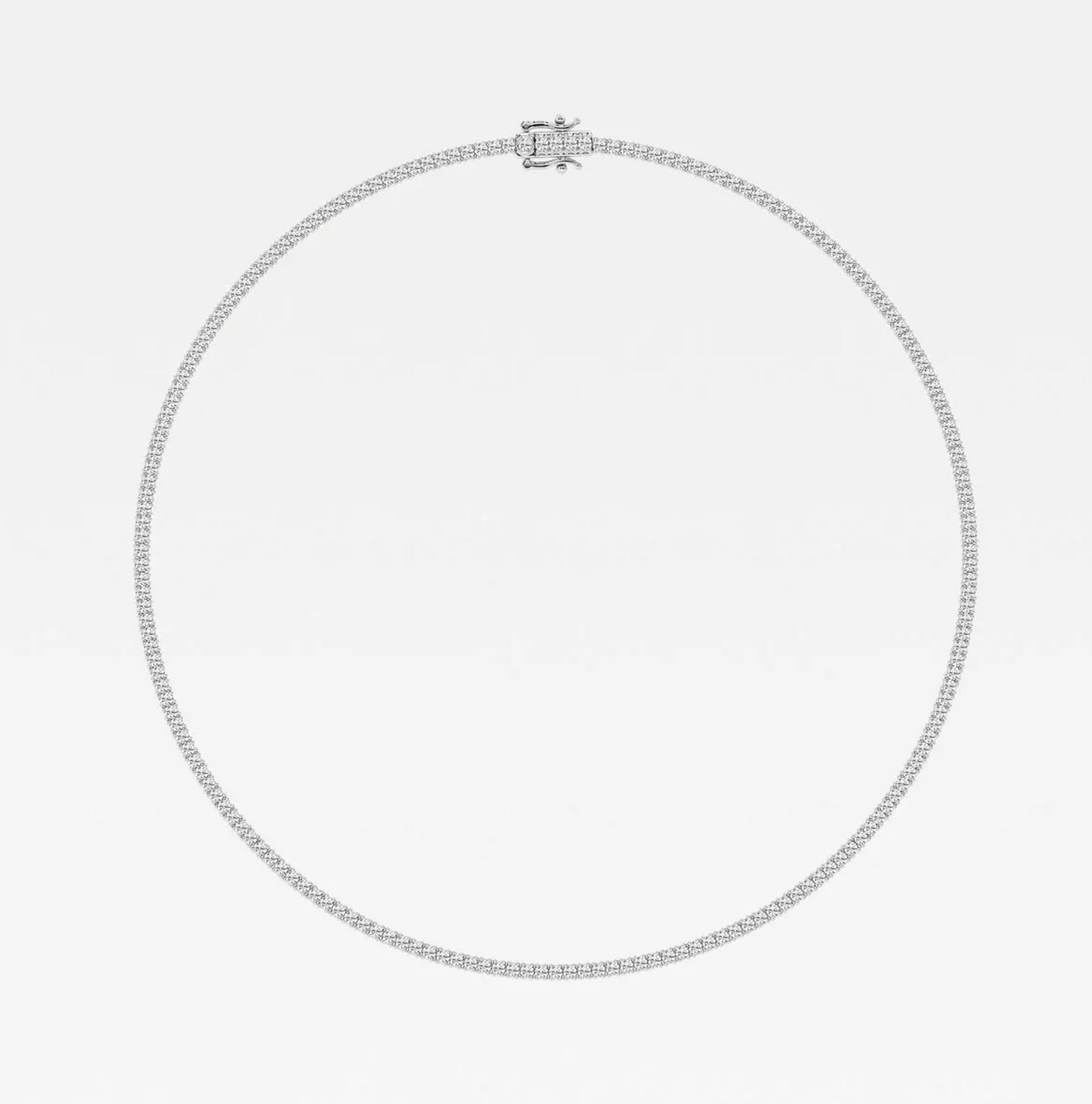 12.50 Ct Round Lab Grown Diamond Four Prong Tennis Necklace