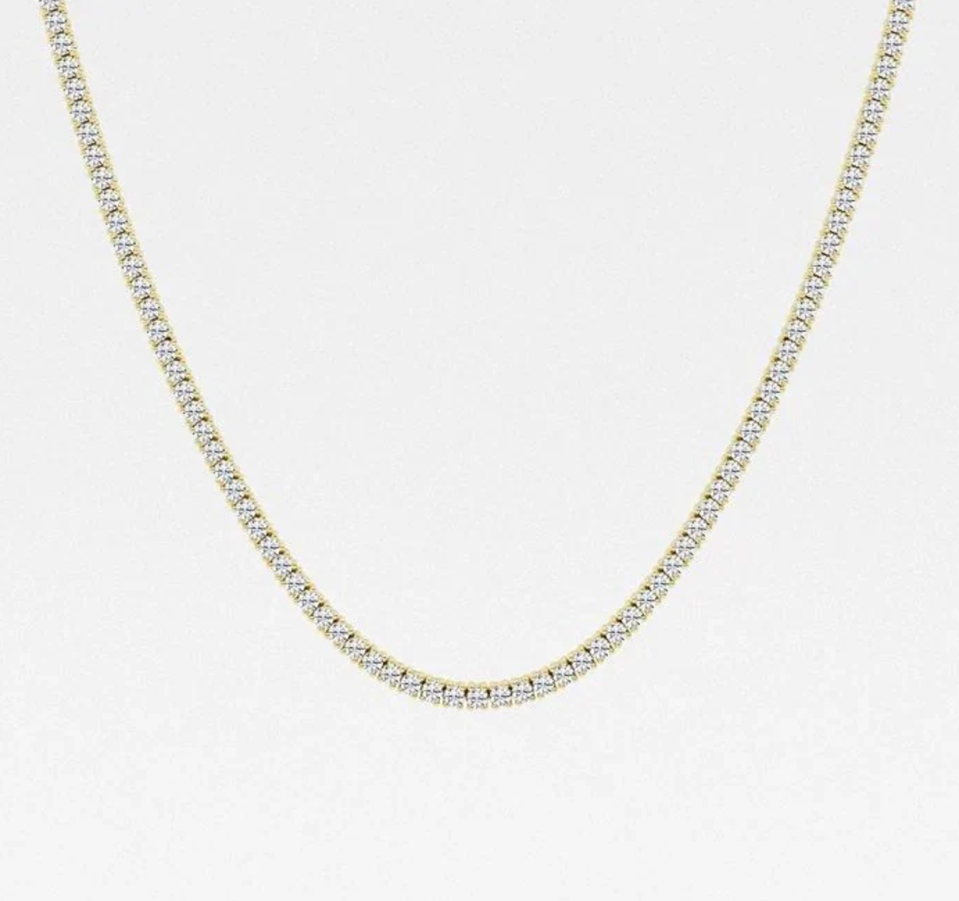 12.50 Ct Round Lab Grown Diamond Four Prong Tennis Necklace