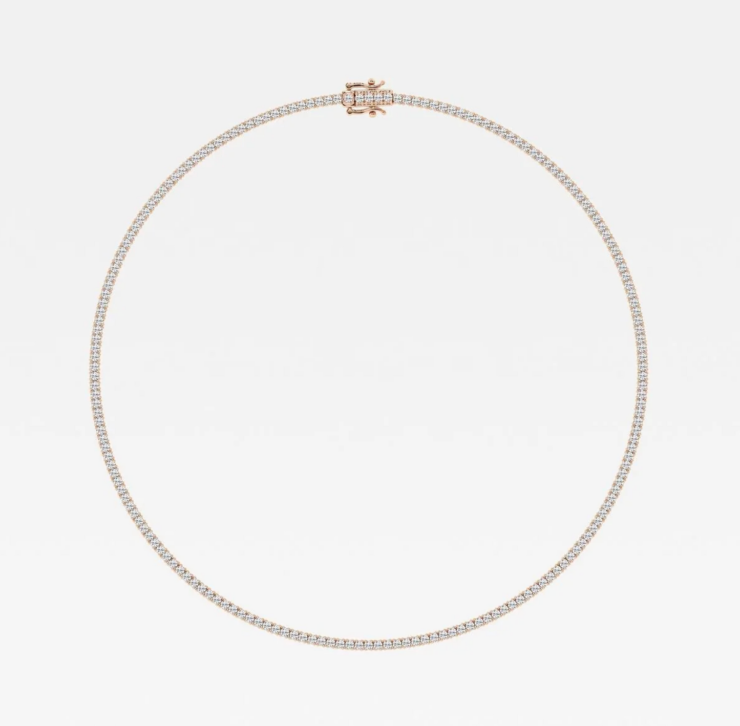 12.50 Ct Round Lab Grown Diamond Four Prong Tennis Necklace