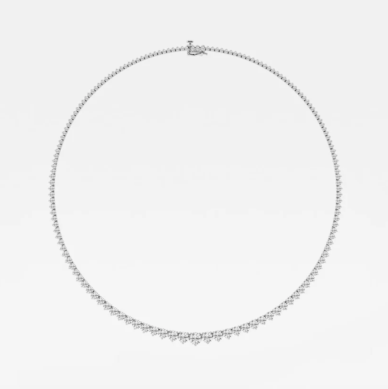 12 CTTW Round Lab Diamond Graduated Riviera Tennis Necklace