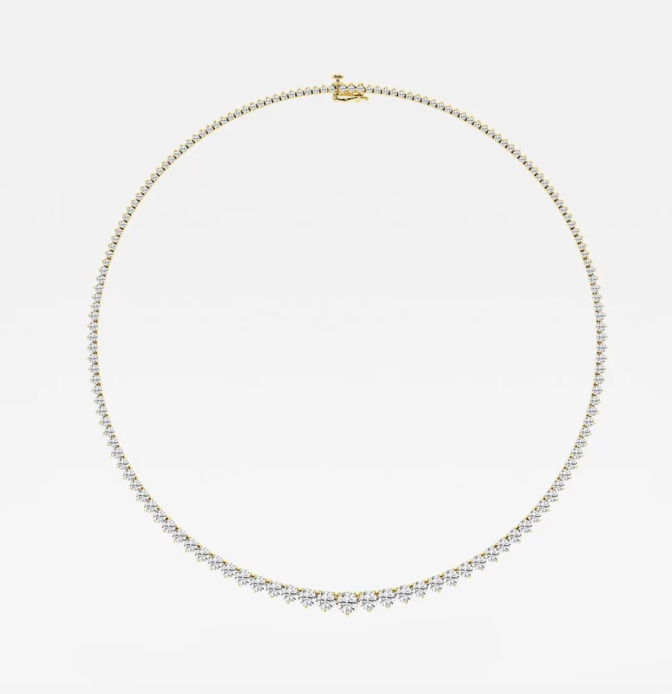 12 CTTW Round Lab Diamond Graduated Riviera Tennis Necklace
