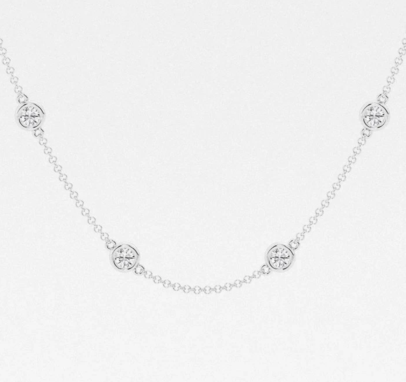 2 CTTW Round Lab Diamond Bezel Necklace