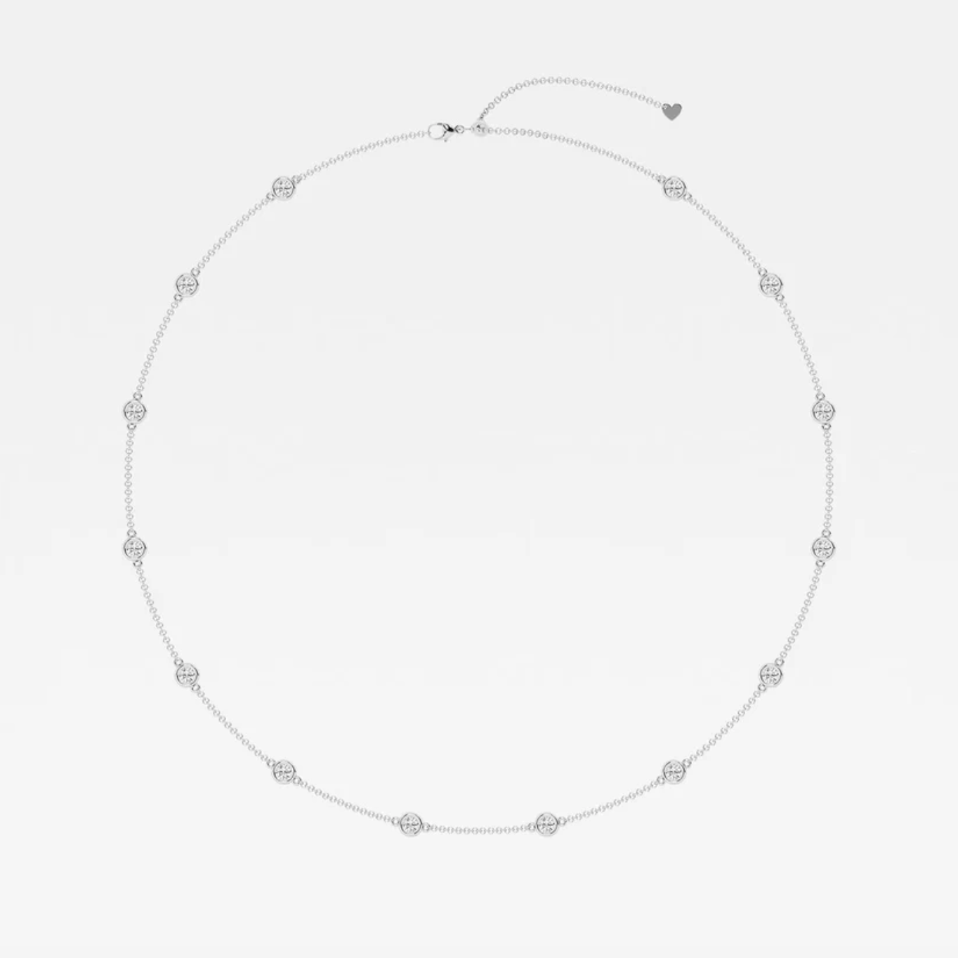 2 CTTW Round Lab Diamond Bezel Necklace