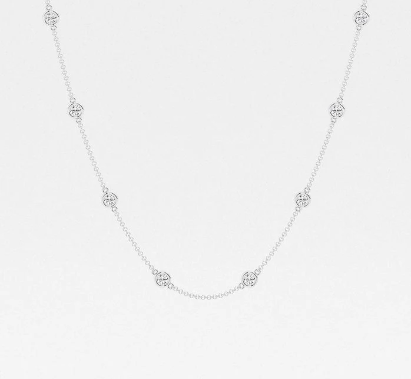 2 CTTW Round Lab Diamond Bezel Necklace