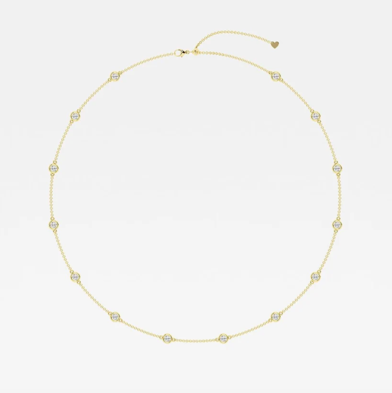 2 CTTW Round Lab Diamond Bezel Necklace